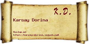 Karsay Dorina névjegykártya